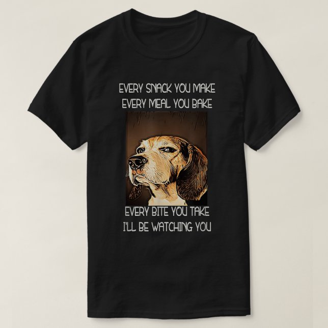 Beagle T Ich werde dich beobachten T-Shirt (Design vorne)