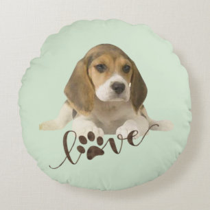 Beagle Tapestyle Imitate Canvas Print Acrylic Prin Rundes Kissen