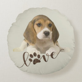 Beagle Tapestyle Imitate Canvas Print Acrylic Prin Rundes Kissen
