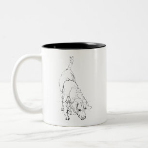 Beagle-Tasse – handgezeichnete Tinte-Hund-Kaffeeta Zweifarbige Tasse
