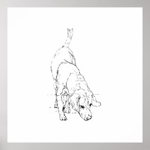 Beagle-Tasse – handgezeichnete Tinte-Hund  Poster