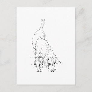 Beagle-Tasse – handgezeichneter Tinten-Hund  Postkarte