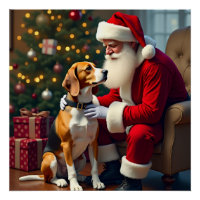 Beagle trifft Weihnachtsmann Weihnachtsbild