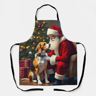 Beagle trifft Weihnachtsmann Weihnachtsbild Schürze
