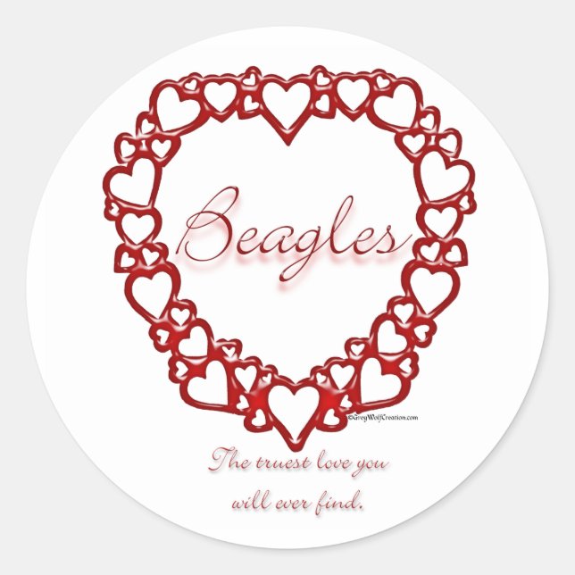 Beagle True Love - Aufkleber (Vorderseite)