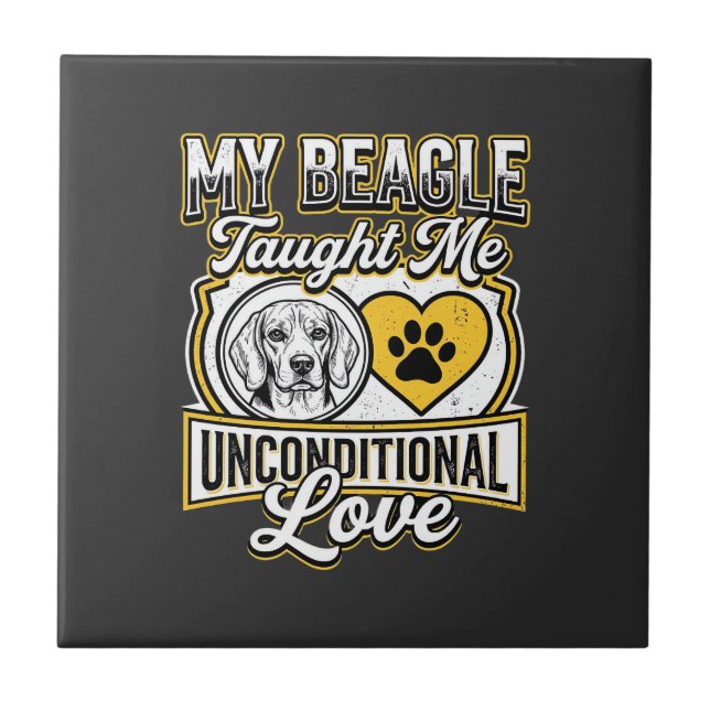 Beagle Unbedingte Liebe Hundebesitzer Fliese (Vorderseite)
