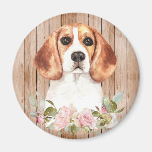 Beagle und Blume Magnet