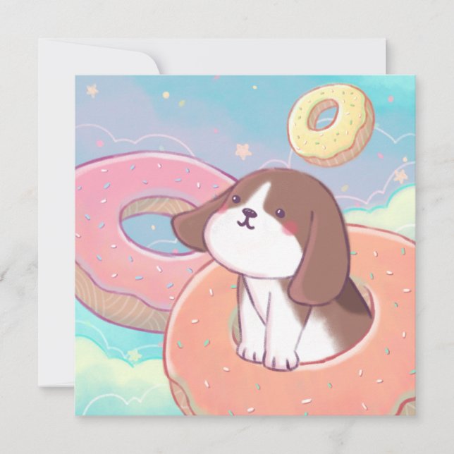 Beagle und Donuts Dankeskarte (Vorderseite)