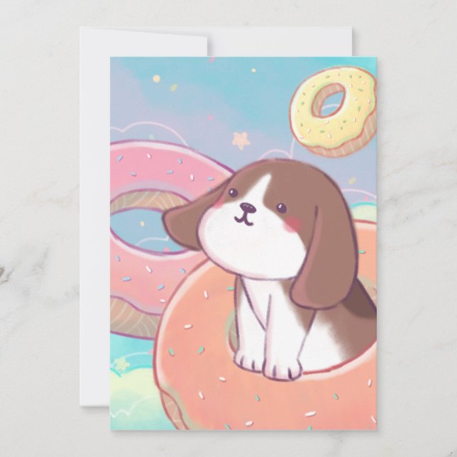 Beagle und Donuts Dankeskarte (Vorderseite)