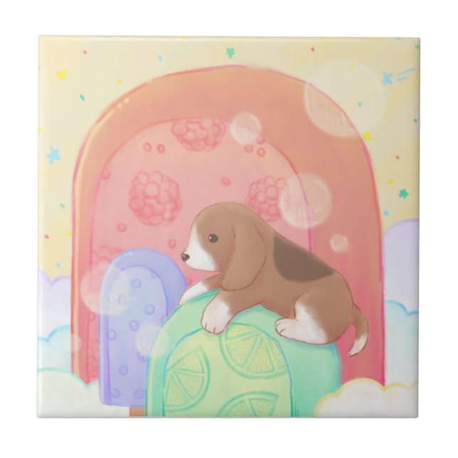 Beagle und Popsicles Fliese (Vorderseite)