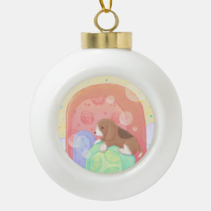 Beagle und Popsicles Keramik Kugel-Ornament