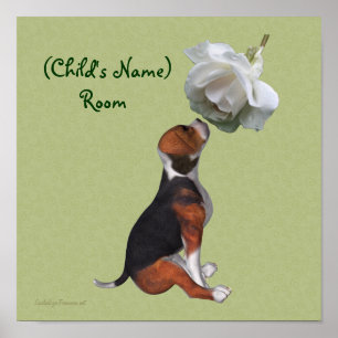 Beagle und Rose Kinderzimmer Personalized Poster