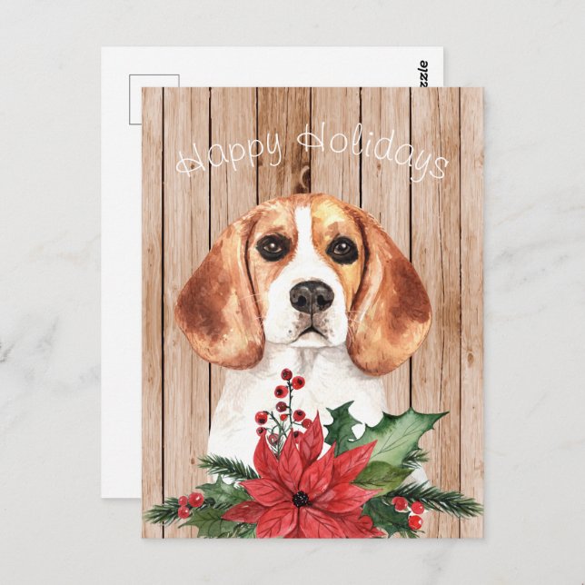 Beagle und Weihnachtsgeschäft Postkarte (Vorne/Hinten)