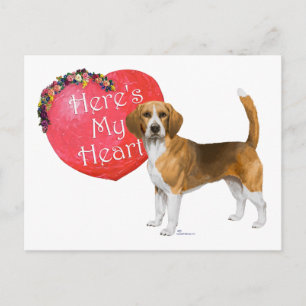 Beagle Valentine Feiertagspostkarte