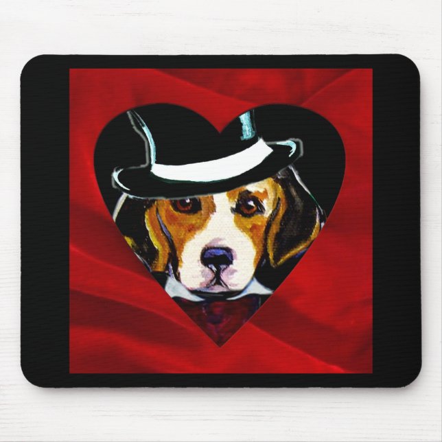 Beagle Valentine Geschenke Mousepad (Vorne)