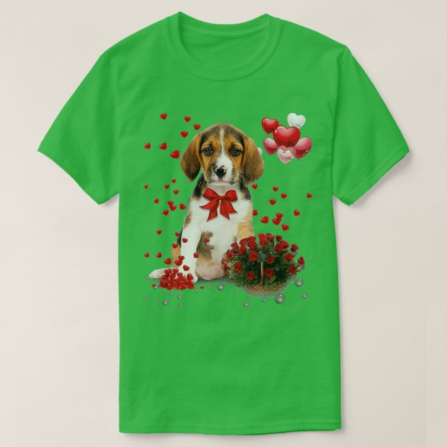 Beagle Valentinstag Shirt Funny Dog Lover Happy (Design vorne)