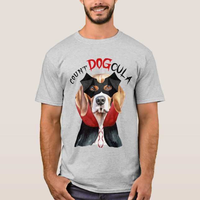 Beagle Vampire Dog Funny Halloween T-Shirt (Vorderseite)