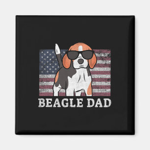 Beagle Vater American Flag 4. Juli Patriotische Be Magnet