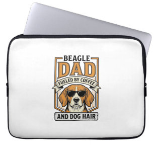 Beagle-Vater, angetrieben von Kaffee und Hundefell Laptopschutzhülle
