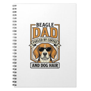 Beagle-Vater, angetrieben von Kaffee und Hundefell Notizblock