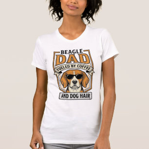 Beagle-Vater, angetrieben von Kaffee und Hundefell T-Shirt