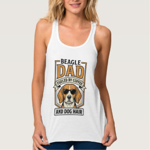 Beagle-Vater, angetrieben von Kaffee und Hundefell Tank Top