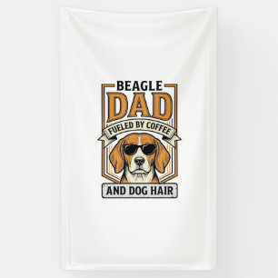 Beagle-Vater, angetrieben von Kaffee und Hundehaar Banner