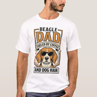 Beagle-Vater, angetrieben von Kaffee und Hundehaar T-Shirt