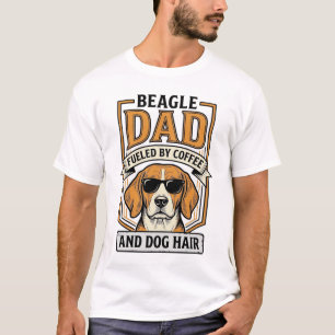 Beagle-Vater, angetrieben von Kaffee und Hundehaar T-Shirt