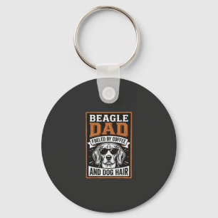 Beagle-Vater angetrieben von Kaffee und Hundehaare Schlüsselanhänger