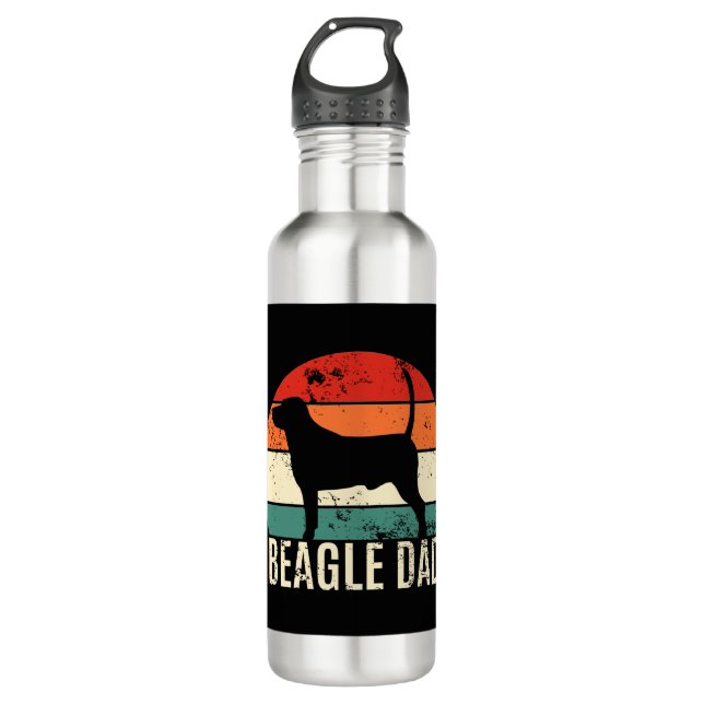 Beagle Vater Edelstahlflasche (Vorderseite)