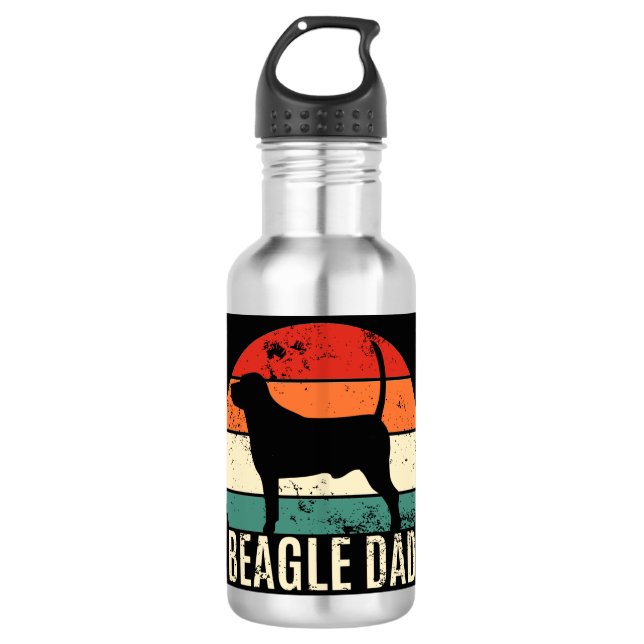 Beagle Vater Edelstahlflasche (Vorderseite)