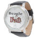 Beagle Vater Geschenke Armbanduhr (Schrägansicht)