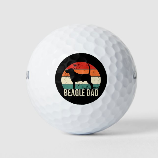 Beagle Vater Golfball (Vorderseite)