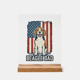 Beagle-Vater Patriotisches Vintage-Gravur-Hund-Des Acrylschild