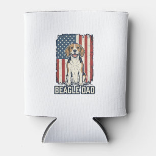 Beagle-Vater Patriotisches Vintage-Gravur-Hund-Des Dosenkühler