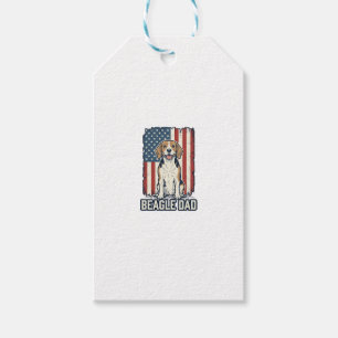 Beagle-Vater patriotisches Vintage-Gravur-Hund-Des Geschenkanhänger