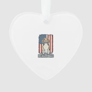 Beagle-Vater Patriotisches Vintage-Gravur-Hund-Des Ornament