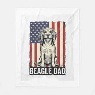 Beagle-Vater-patriotisches-vintage-Hunde-Shirt-Des Fleecedecke