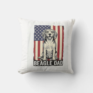 Beagle-Vater-patriotisches-vintage-Hunde-Shirt-Des Kissen