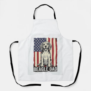 Beagle-Vater-patriotisches-vintage-Hunde-Shirt-Des Schürze