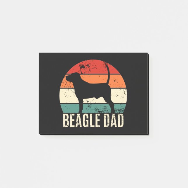 Beagle Vater Post-it Klebezettel (Vorderseite)