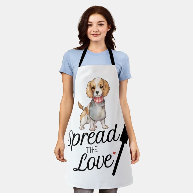 Beagle verbreitet die Liebe Schürze (Getragen)