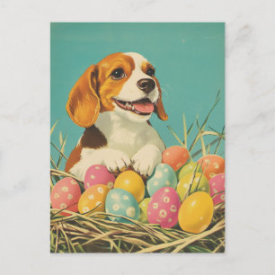 Beagle Vintage Ostern Postkarte