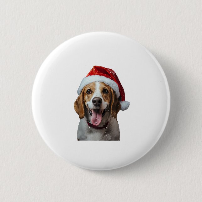 Beagle Weihnachten Button (Vorderseite)