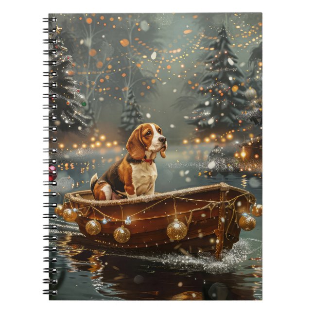 Beagle Weihnachten Feierliche Reise Notizblock (Vorderseite)