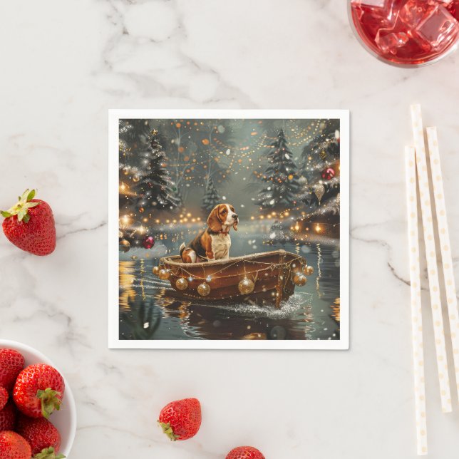 Beagle Weihnachten Feierliche Reise Serviette (Beispiel)