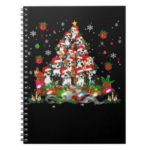 Beagle Weihnachten Funny T-Shirts Beagle Xmas Tree Notizblock