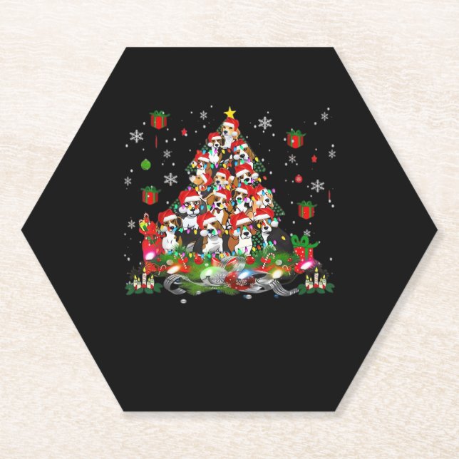 Beagle Weihnachten Funny T-Shirts Beagle Xmas Tree Untersetzer (Vorderseite)