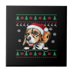 Beagle Weihnachten Hässlicher Hund Xmas Oversized  Fliese